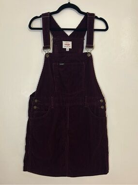 Wrangler Burgundy Maroon Corduroy Overall Skirt
